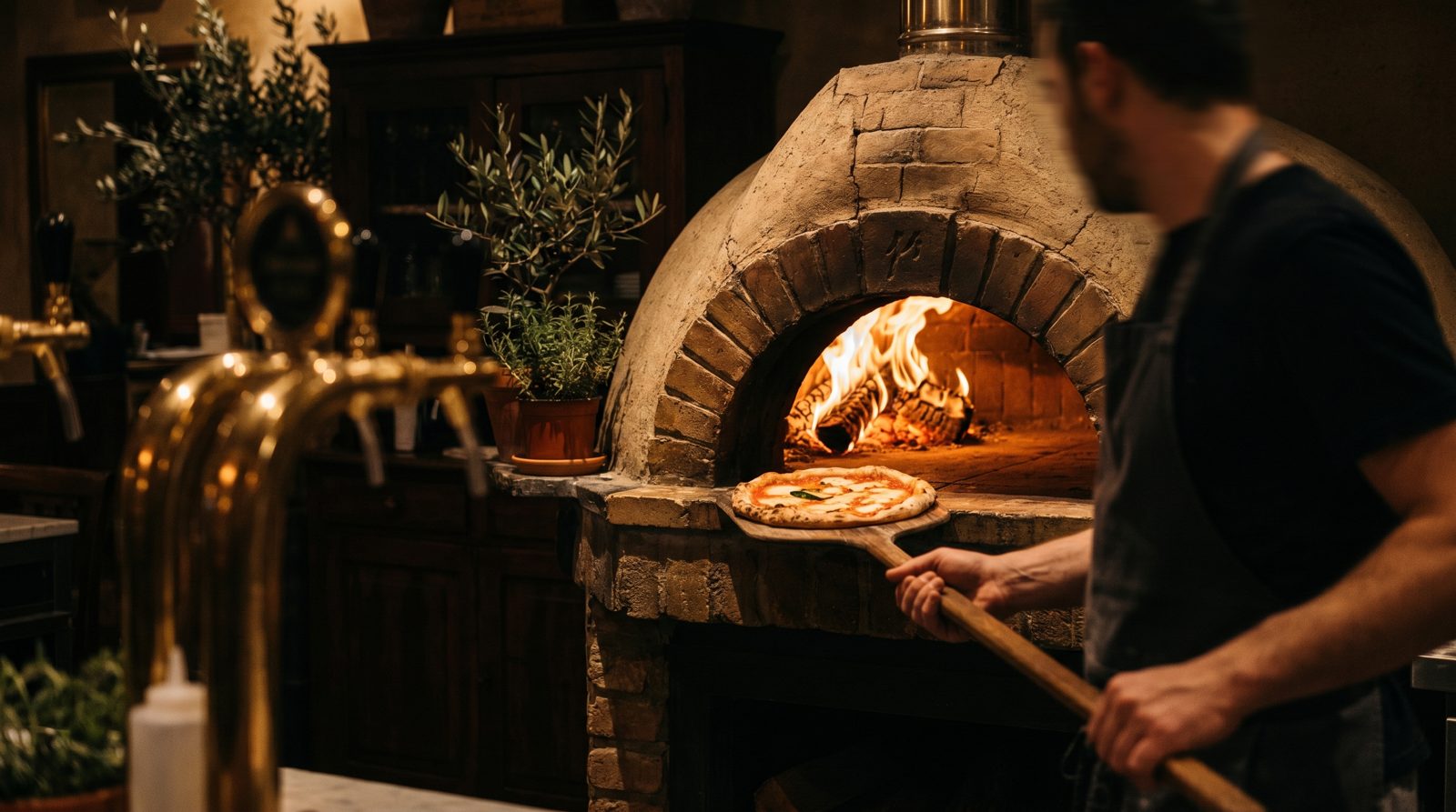 Piec na żywym ogniu w Pizzerii Ogrodowej — kuchnia szefa Jakuba Pachołka